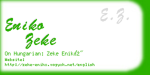 eniko zeke business card